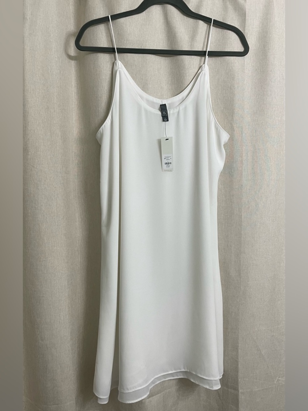 NWT Alya White Strapless Slip Dress with Thin Straps